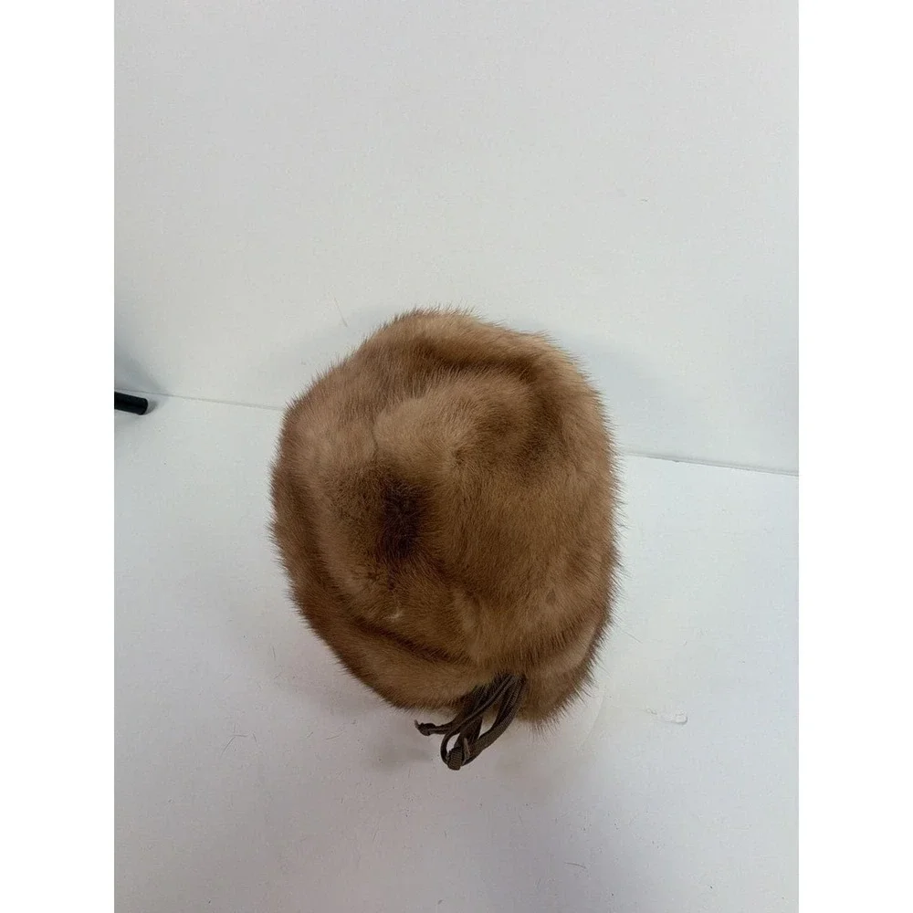 Vintage Deborah Exclusive Brown Mink Fur Winter Pillbox Hat
